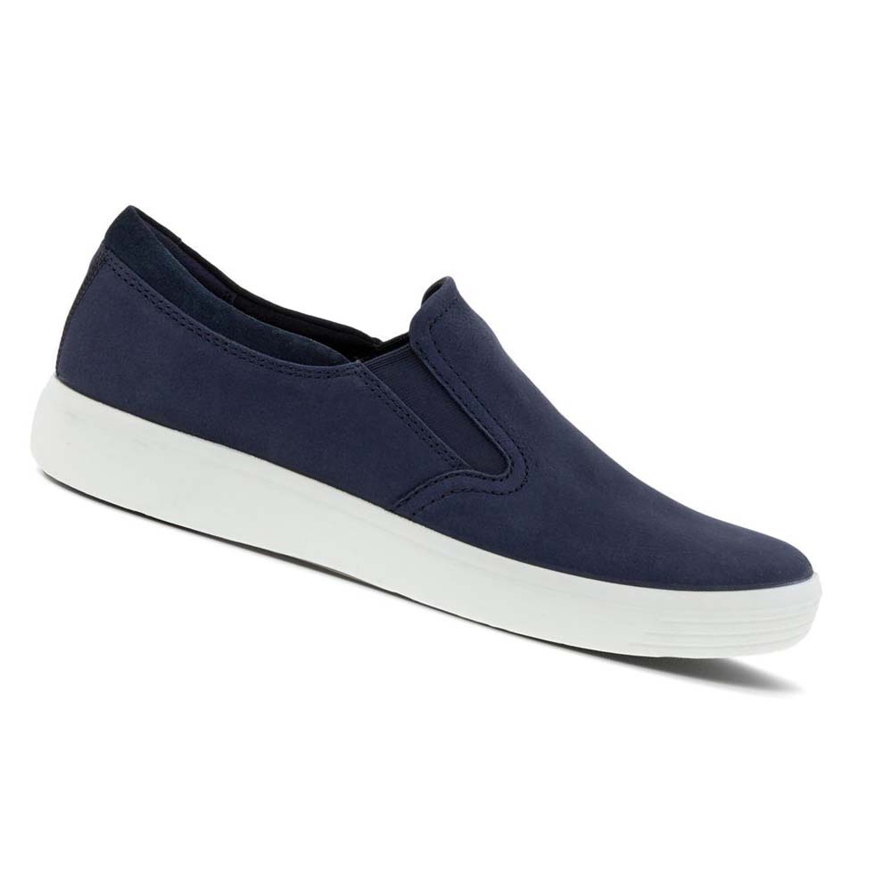 Ecco Soft 7 Slip On 2.0 Fritidssko Herre Blå Marineblå | NO 479WNB